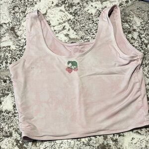 Purusha people Light Pink strawberry Women's Crop Top